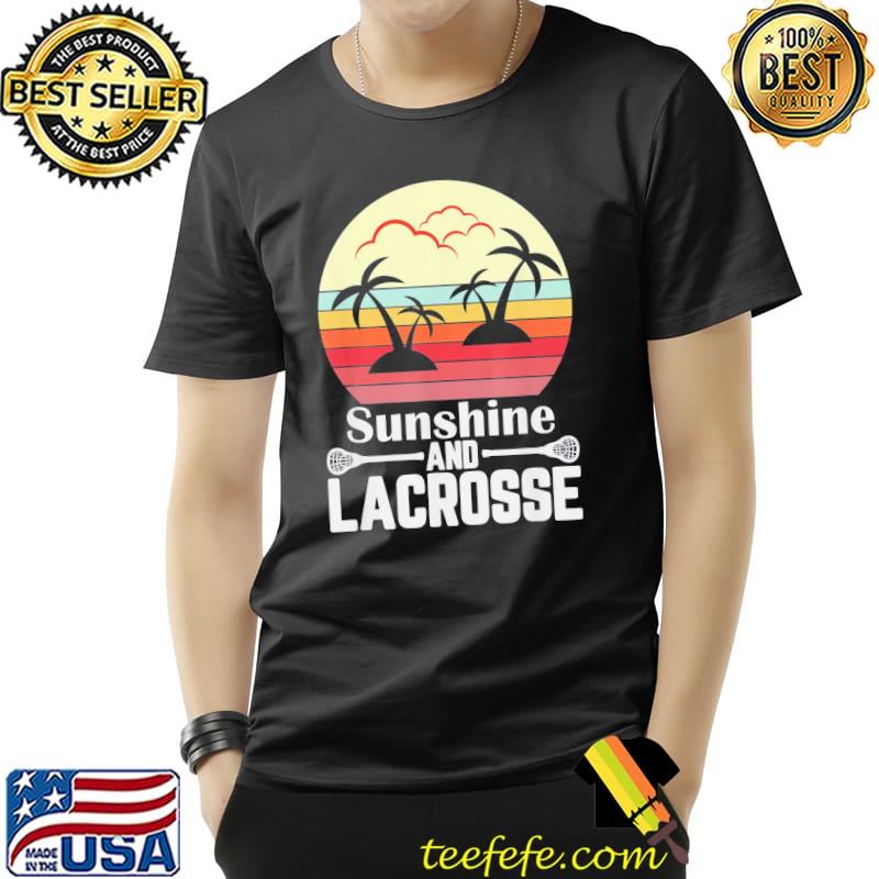Sunshine and Lacrosse Vintage Retro Lacrosse Stick Sun T-Shirt
