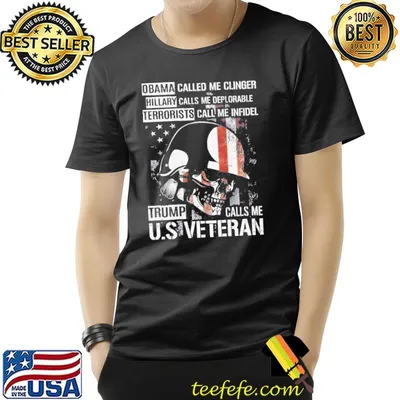 Trump calls me u.s veteran skull American flag (on back) shirt