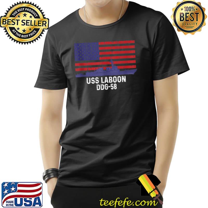 US Military Destroyer American flag T-shirt