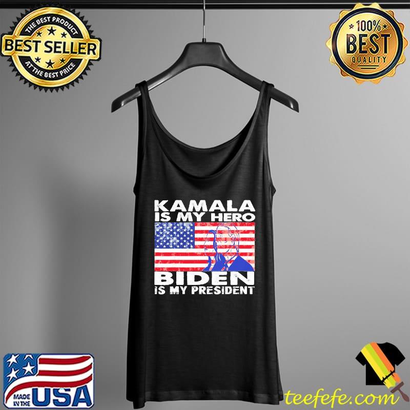 Usa flag 46th Harris Kamala is my hero Biden is my president Tank Top Usa flag 46th Harris Kamala is my hero Biden is my president Tank Top
