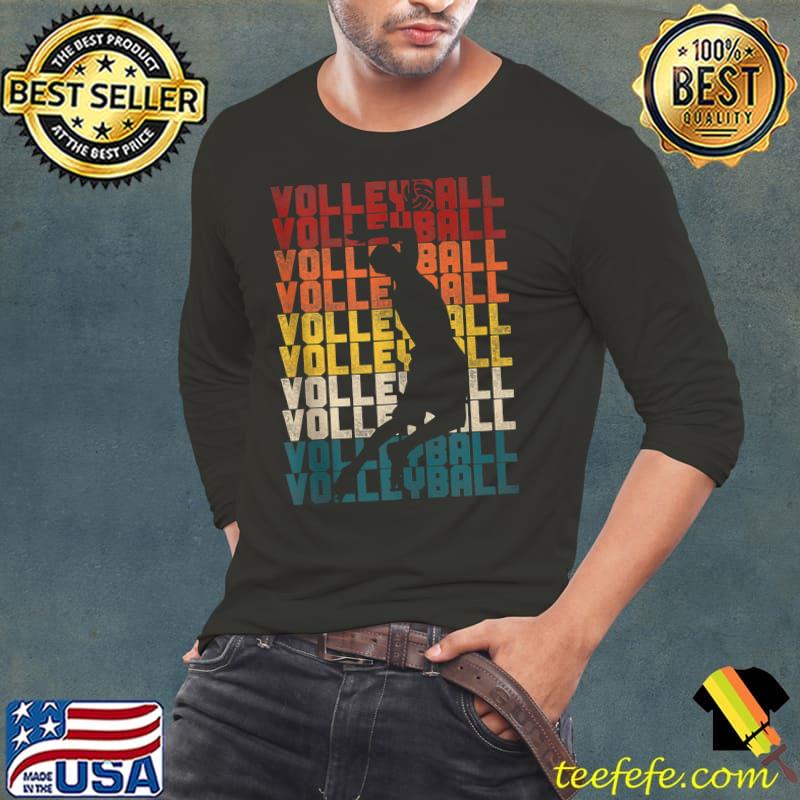 Volleyball Player Team Retro Vintage Volleyball T-Shirt Long Sleeve Tee Volleyball Player Team Retro Vintage Volleyball T-Shirt Long Sleeve Tee