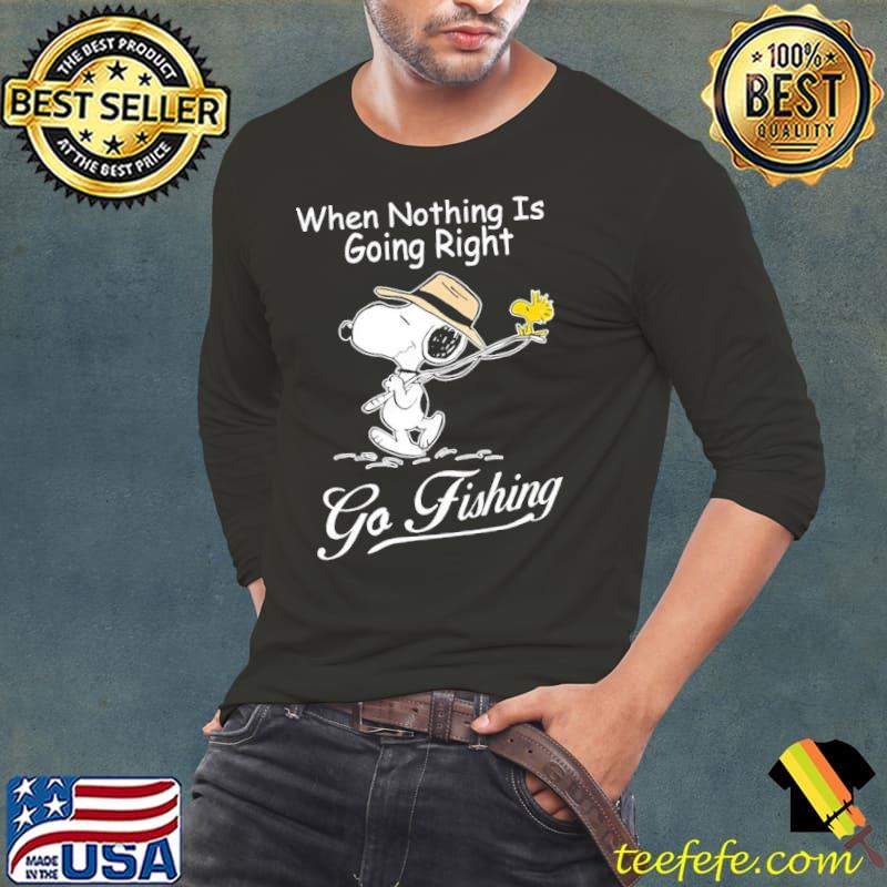 When Nothing Is Going Right Go Fishing Snoopy Woodstock Shirt