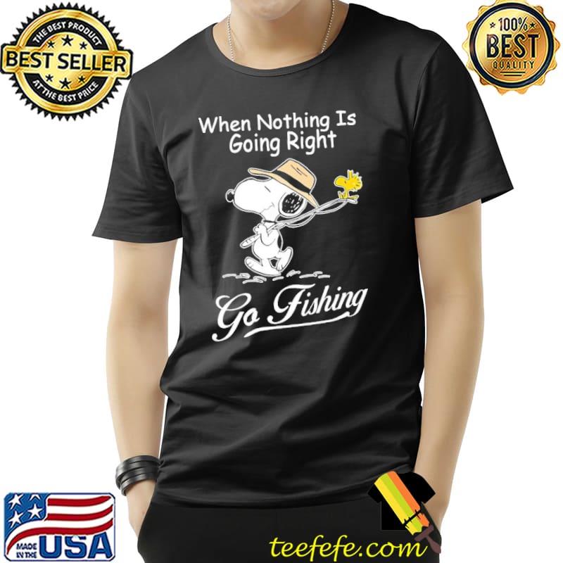 When Nothing Is Going Right Go Fishing Snoopy Woodstock Shirt - Teefefe  Premium ™ LLC