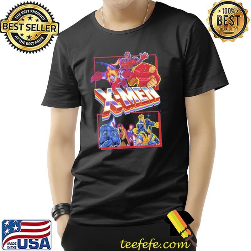 X Men Retro Video Game Logo Panels Shirt