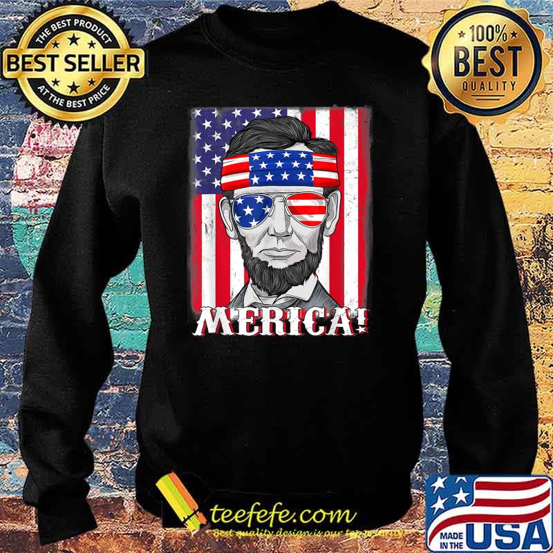 Abraham Lincoln Merica 4th Of July American Flag Boys Kids T-Shirt Sweater Abraham Lincoln Merica 4th Of July American Flag Boys Kids T-Shirt Sweater