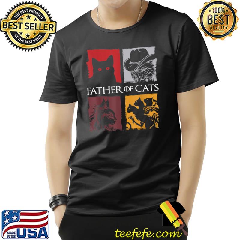 Cat Lovers Cat Dad Fabulous Funny Father Of Cats T-Shirt