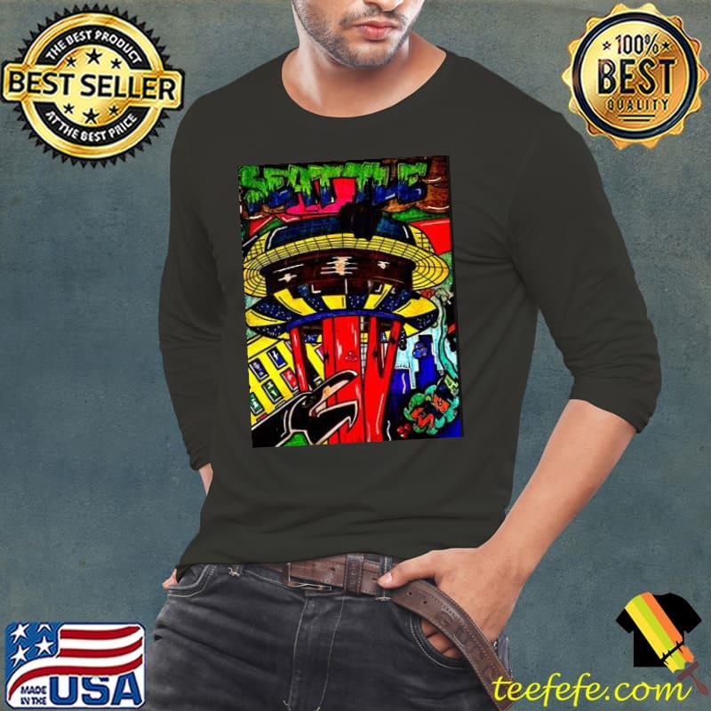 Colored fan art Seattle Seahawks design Long Sleeve Tee Colored fan art Seattle Seahawks design Long Sleeve Tee