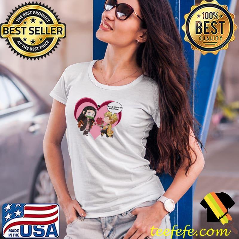 Demon slayer zenitsu nezuko Valentine shirt