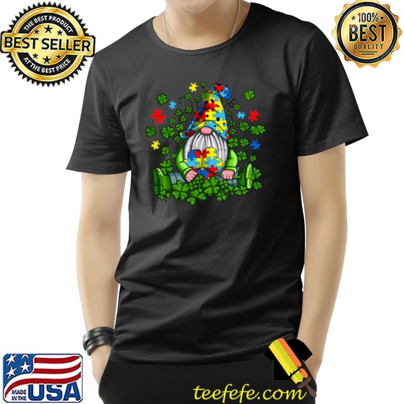 Gnomies Shamrock Autism Awareness St Patricks Day Gnome T-Shirt
