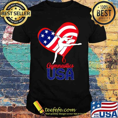 Gymnastics USA Support the Team US Flag 4th of July T-Shirt