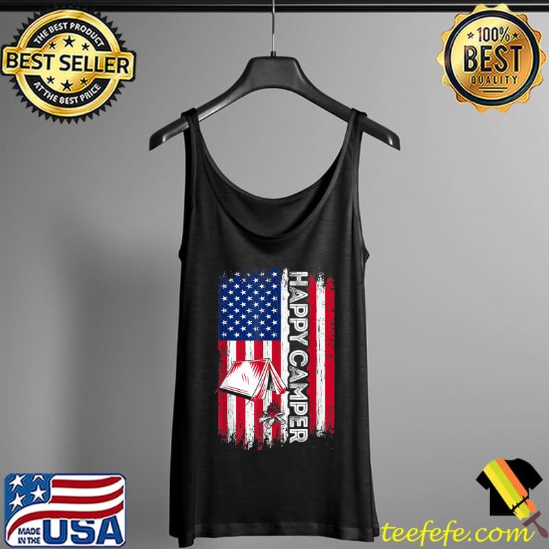 Happy Camper American Flag Camping Hiking Lover Men Women T-Shirt Tank Top Happy Camper American Flag Camping Hiking Lover Men Women T-Shirt Tank Top