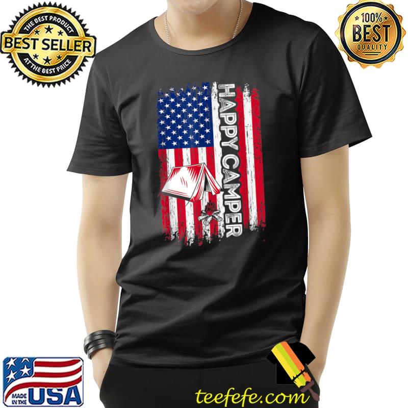 Happy Camper American Flag Camping Hiking Lover Men Women T-Shirt Unisex Happy Camper American Flag Camping Hiking Lover Men Women T-Shirt Unisex