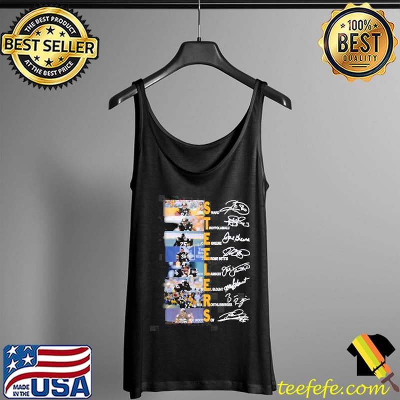 Hines ward troy polamalu Joe greene signatures Pittsburgh Steelers Tank Top Hines ward troy polamalu Joe greene signatures Pittsburgh Steelers Tank Top