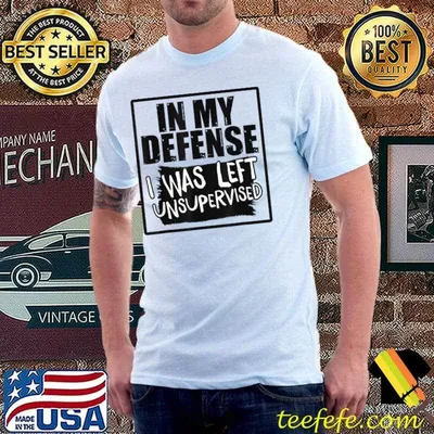 In My Defense I Was Left Unsupervised Sarcastic Quote T-Shirt