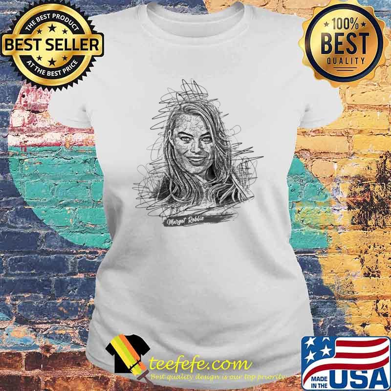 Margot robbie abstract sketch art hooded Laides tee Margot robbie abstract sketch art hooded Laides tee