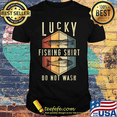 Mens Lucky Fishing Do Not Wash Father's Day Fisherman Dad T-Shirt
