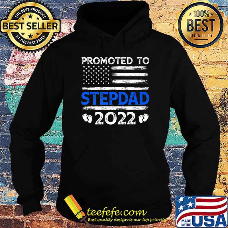 Mens Retro Promoted To Stepdad 2022 USA Flag Father's Day Premium T-Shirt Hoodie Mens Retro Promoted To Stepdad 2022 USA Flag Father's Day Premium T-Shirt Hoodie