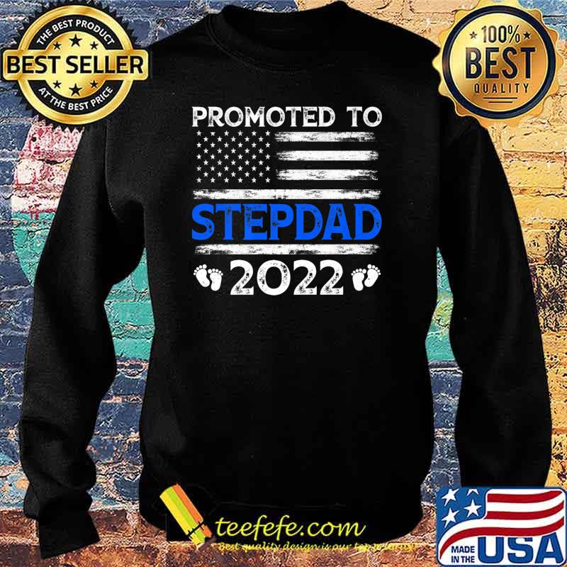 Mens Retro Promoted To Stepdad 2022 USA Flag Father's Day Premium T-Shirt Sweater Mens Retro Promoted To Stepdad 2022 USA Flag Father's Day Premium T-Shirt Sweater
