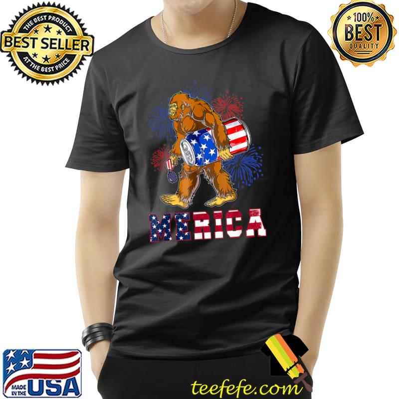 Merica Bigfoot Sunglasses Beers 4th Of July American Flag T-Shirt Unisex Merica Bigfoot Sunglasses Beers 4th Of July American Flag T-Shirt Unisex