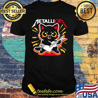 Metallicat Funny Cat Rock 90s Meow For Music Band Of Friends T-Shirt