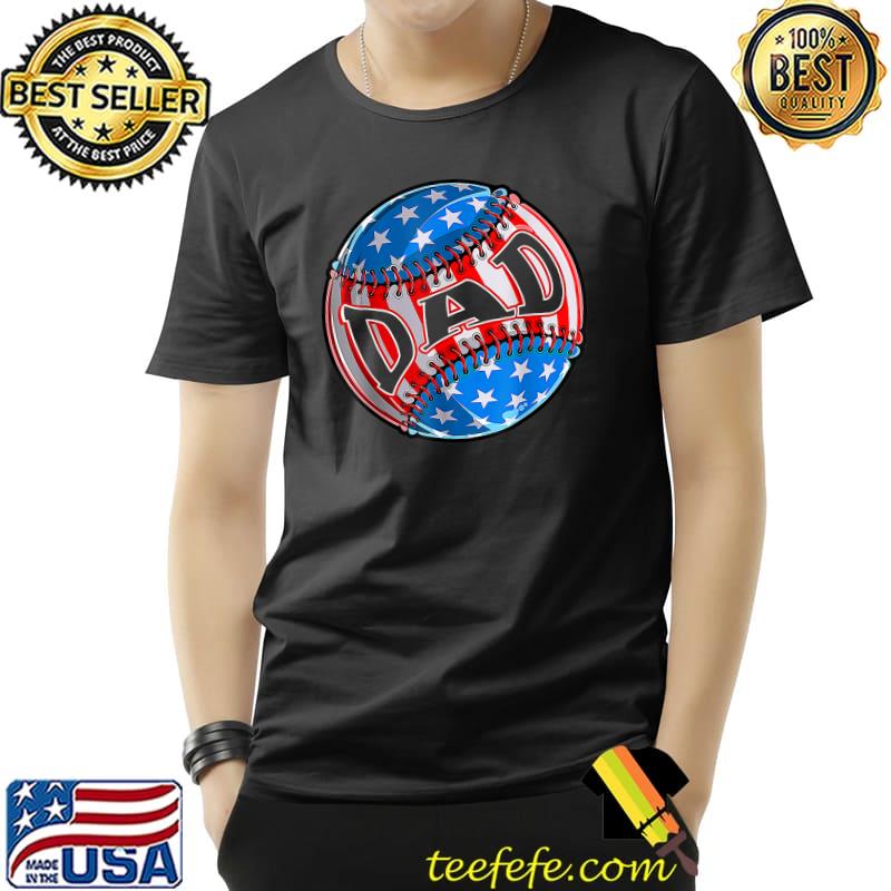 Proud Baseball Dad American Flag Baseball Softball T-Shirt Unisex Proud Baseball Dad American Flag Baseball Softball T-Shirt Unisex