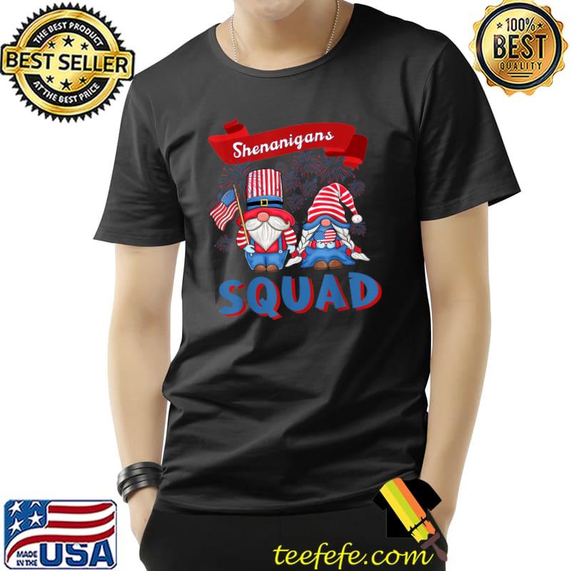 Shenanigans Squad 4th Of July Gnomes USA Independence Day T-Shirt