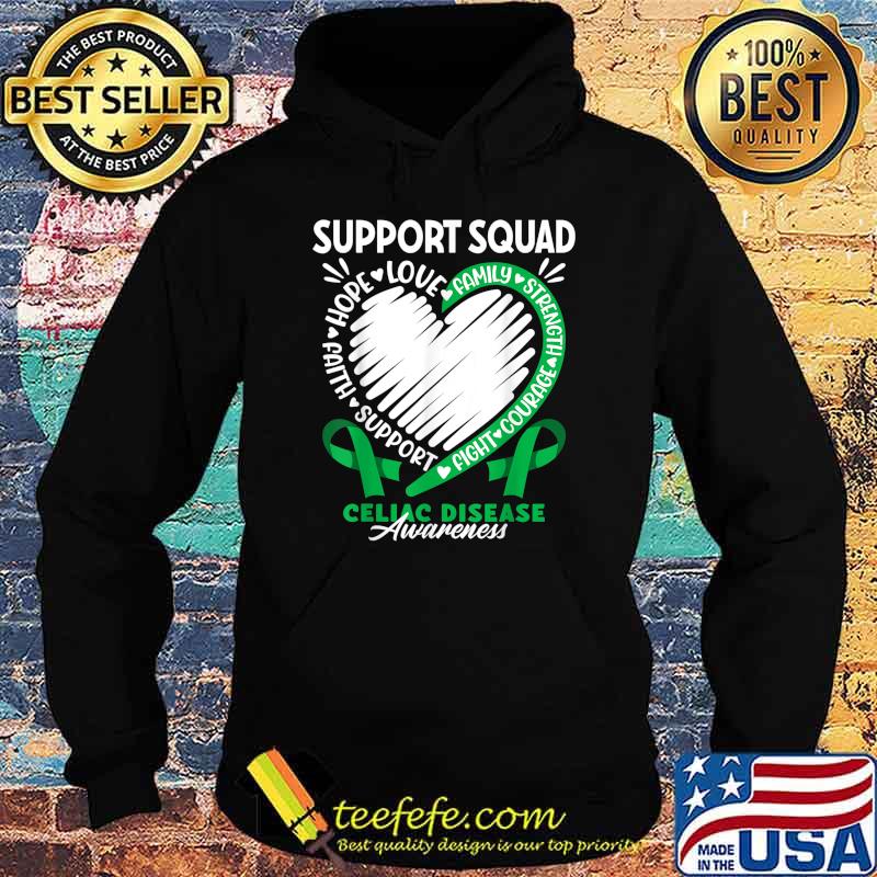 Support Squad I Gluten Free Coeliac Celiac Disease Awareness T-Shirt Hoodie Support Squad I Gluten Free Coeliac Celiac Disease Awareness T-Shirt Hoodie