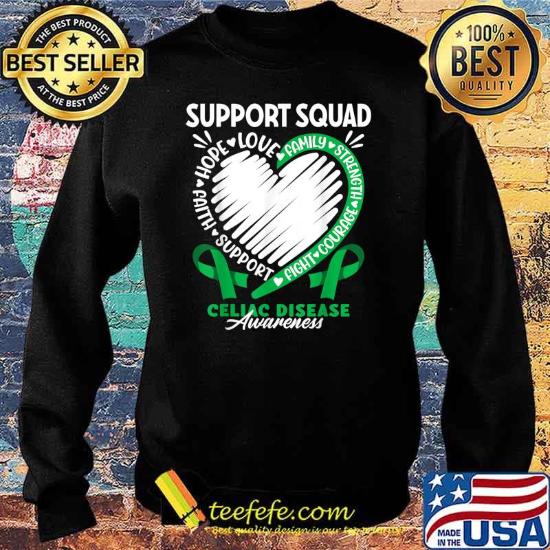 Support Squad I Gluten Free Coeliac Celiac Disease Awareness T-Shirt Sweater Support Squad I Gluten Free Coeliac Celiac Disease Awareness T-Shirt Sweater