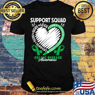 Support Squad I Gluten Free Coeliac Celiac Disease Awareness T-Shirt