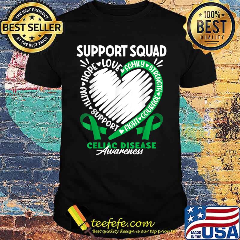 Support Squad I Gluten Free Coeliac Celiac Disease Awareness T-Shirt