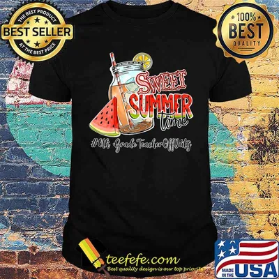 Sweet Summer Time 6th Grade Teacher Off Duty Melon Fruit Premium T-Shirt