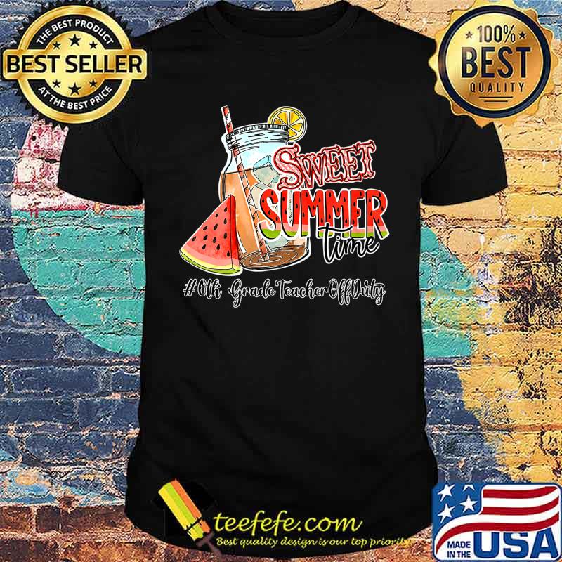 Sweet Summer Time 6th Grade Teacher Off Duty Melon Fruit Premium T-Shirt