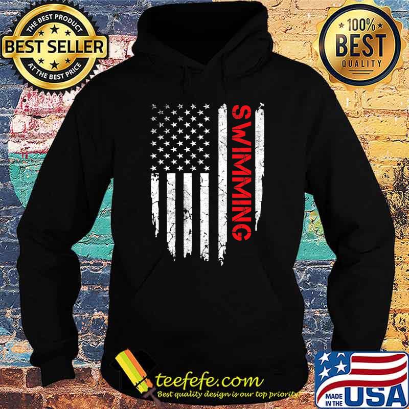 Swimming American Flag 4th of July Swimmer Premium T-Shirt Hoodie Swimming American Flag 4th of July Swimmer Premium T-Shirt Hoodie