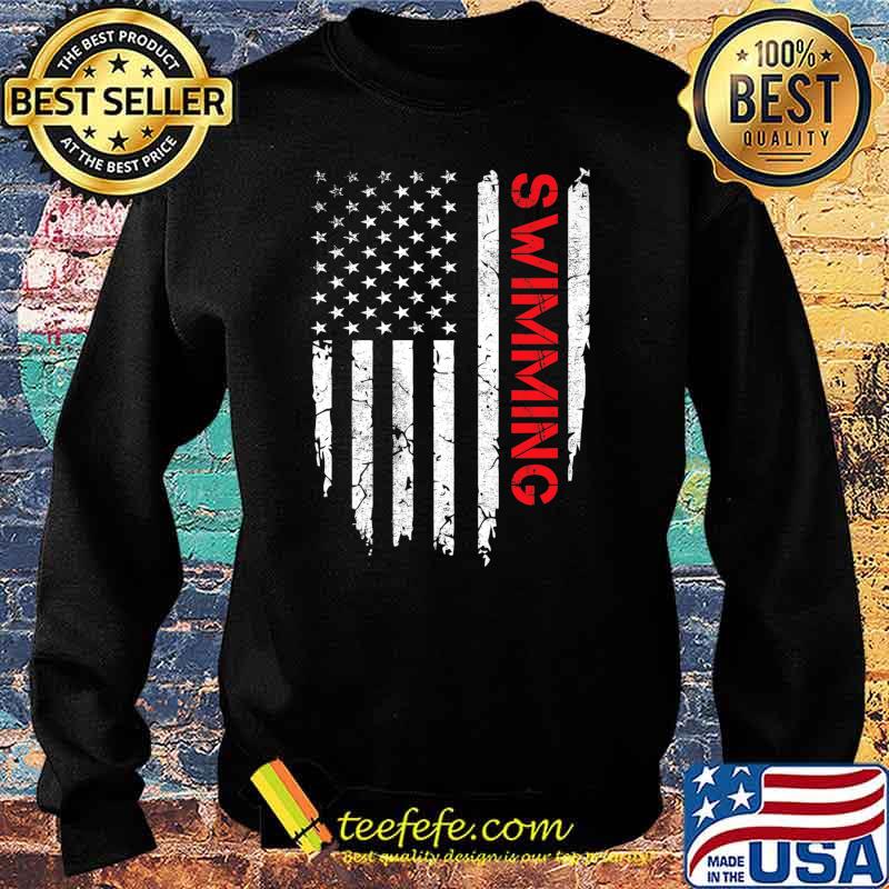 Swimming American Flag 4th of July Swimmer Premium T-Shirt Sweater Swimming American Flag 4th of July Swimmer Premium T-Shirt Sweater