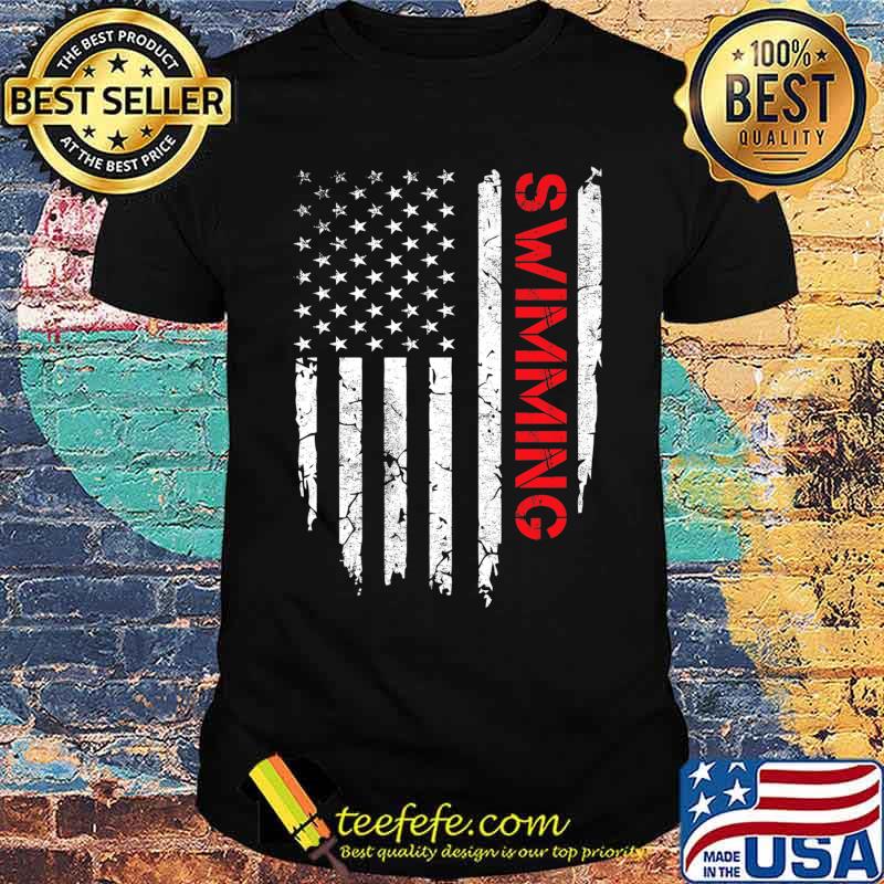 Swimming American Flag 4th of July Swimmer Premium T-Shirt Swimming American Flag 4th of July Swimmer Premium T-Shirt