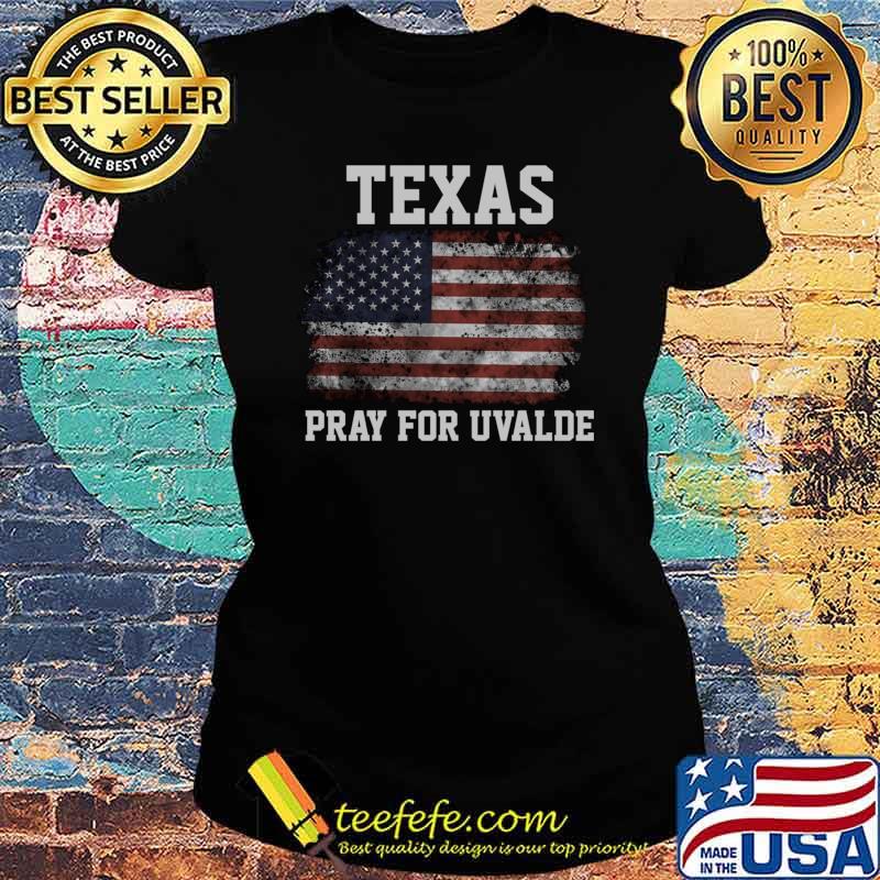 Texas pray for uvalde American flag T- Ladies tee Texas pray for uvalde American flag T- Ladies tee