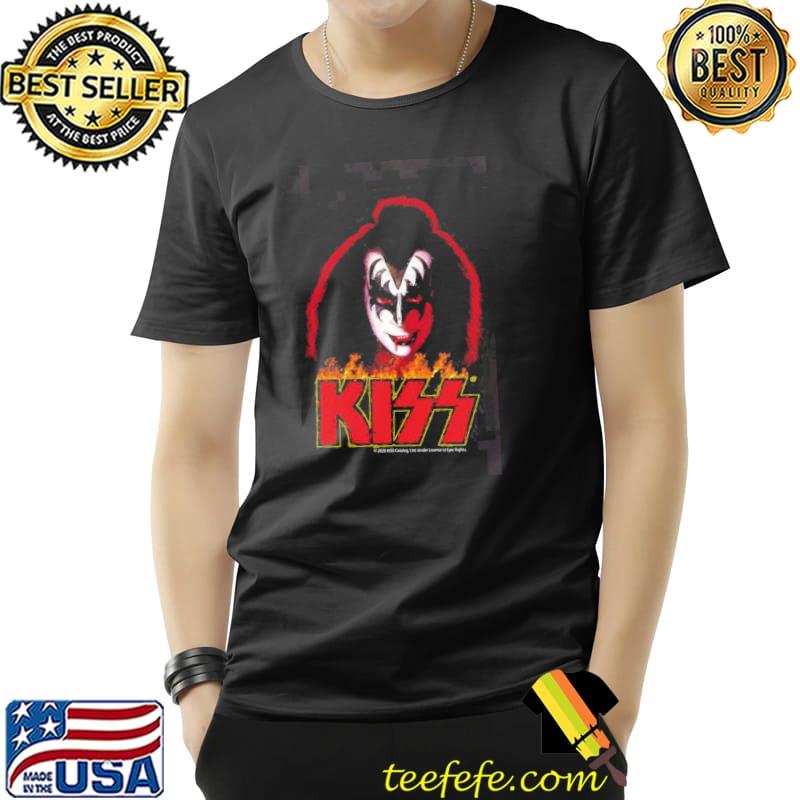 The demon old painting stylized kiss band design shirt