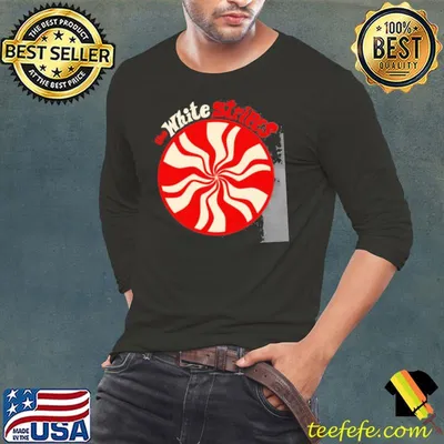 The white stripes peppermint candy rock band shirt