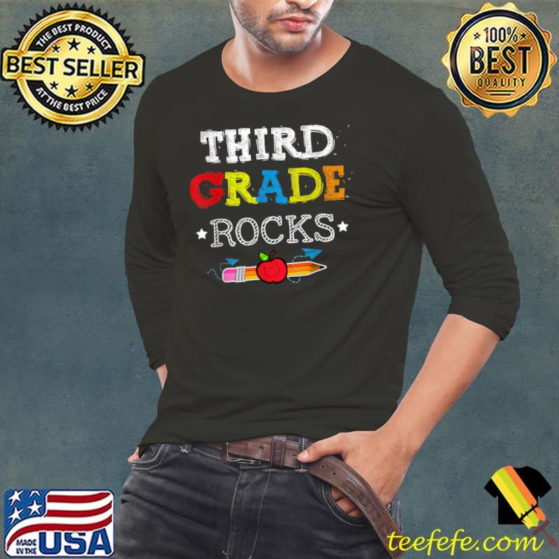 Third Grade Rocks Shirt Team 3rd Grade Teacher T-Shirt Long Sleeve Tee Third Grade Rocks Shirt Team 3rd Grade Teacher T-Shirt Long Sleeve Tee