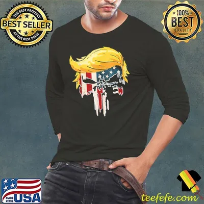 Trump American flag skull 2024 second term reelection shirt