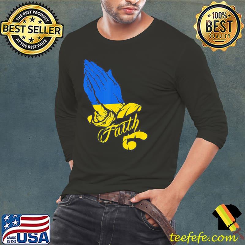 Ukraine flag praying hands patriot ghost of kyiv Long Sleeve Tee Ukraine flag praying hands patriot ghost of kyiv Long Sleeve Tee