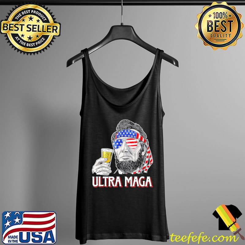 Ultra maga 4th of july abraham Lincoln drinking usa flag Tank Top Ultra maga 4th of july abraham Lincoln drinking usa flag Tank Top