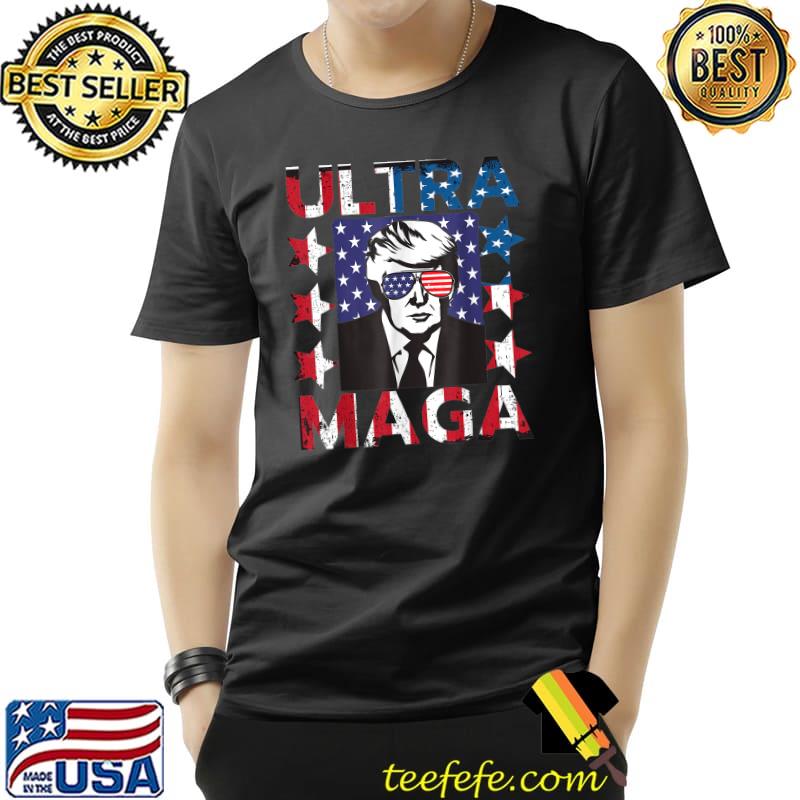 Ultra MAGA Trump American flag T-Shirt