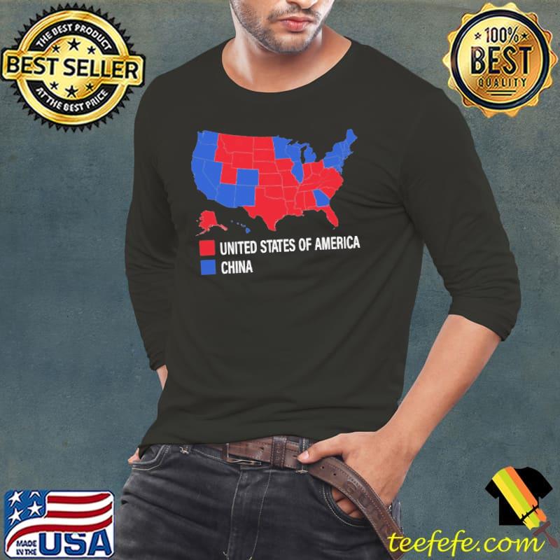 United states of america china map Long Sleeve Tee United states of america china map Long Sleeve Tee