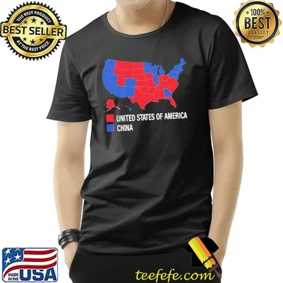 United states of america china map shirt