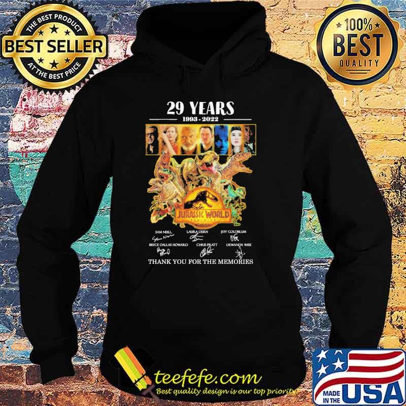 29 years jurassic world 1993 2022 thank for memories signatures s Hoodie 29 years jurassic world 1993 2022 thank for memories signatures s Hoodie