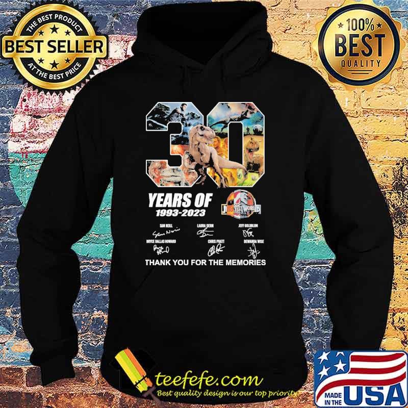 30 years jurassic world 1993 2023 thank for memories signatures s Hoodie 30 years jurassic world 1993 2023 thank for memories signatures s Hoodie