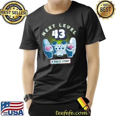 43 Birthday Gamer Next Level 43 Gaming Controller Boy Girl Premium T-Shirt