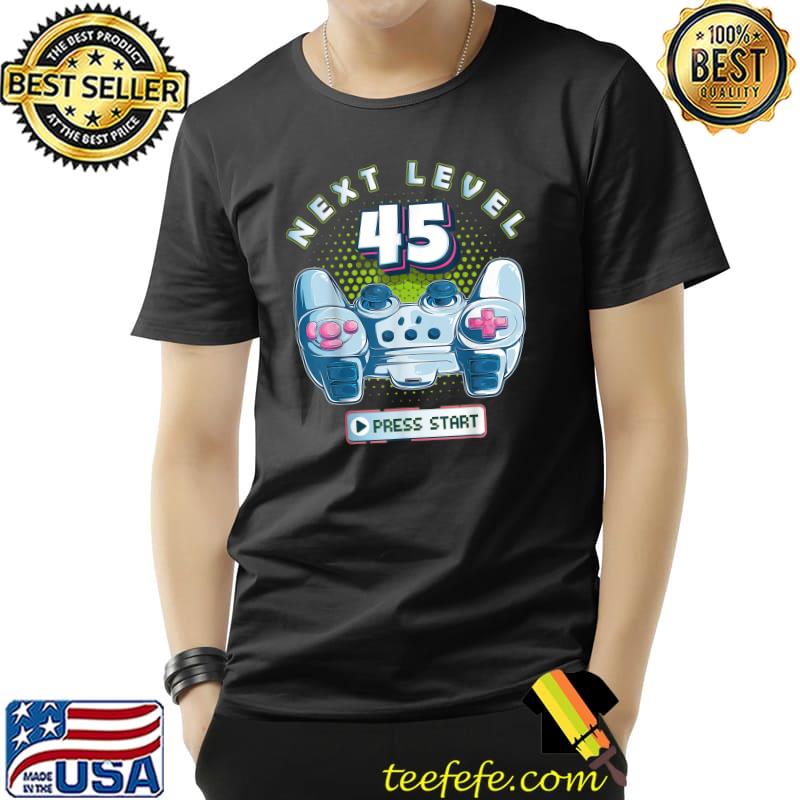 45 Birthday Gamer Next Level 45 Gaming Controller Boy Girl T-Shirt 45 Birthday Gamer Next Level 45 Gaming Controller Boy Girl T-Shirt