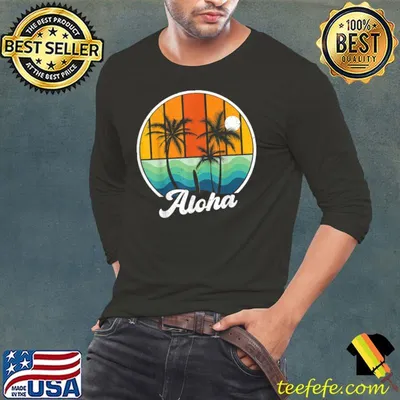 Aloha Hawaii Hawaiian Shirts For Boys Girls Palm Tree Surf T-Shirt